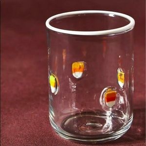 Anthropologie Halloween Candy Corn glass